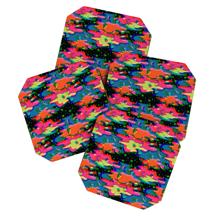 Psychedelic 3D Alien Print Coaster Gallery Image 1
