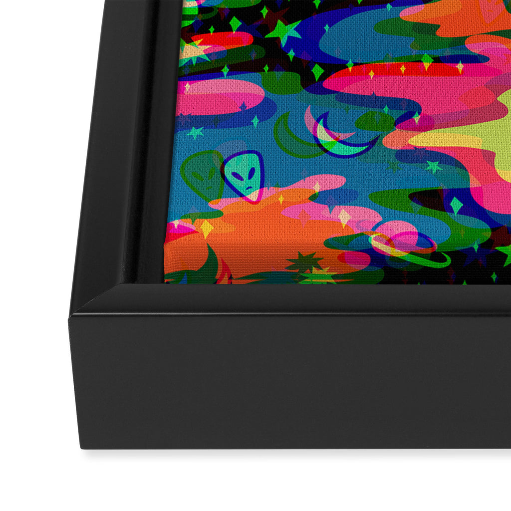 Psychedelic 3D Alien Print Framed Canvas Print Gallery Image 3