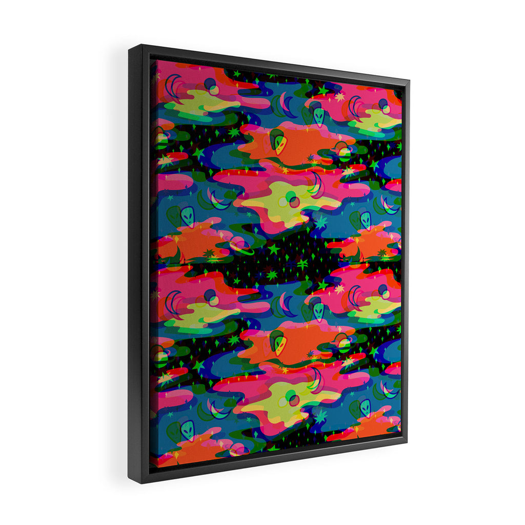 Psychedelic 3D Alien Print Framed Canvas Print Gallery Image 2