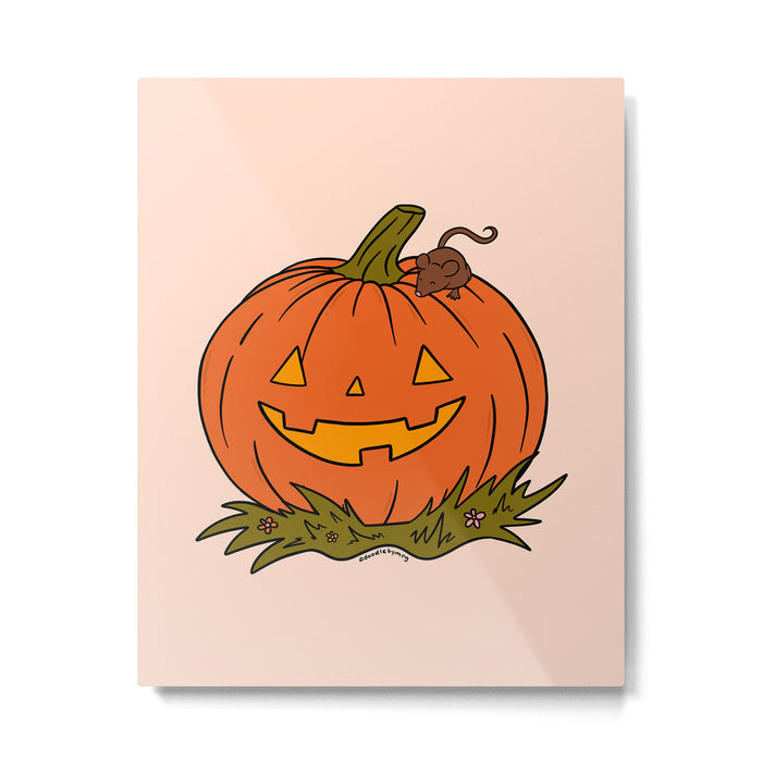 Pumpkin and Mouse Metal Print Gallery Image 1