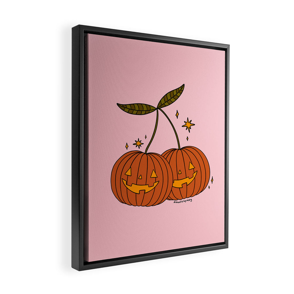 Pumpkin Cherries Framed Canvas Print Gallery Image 2