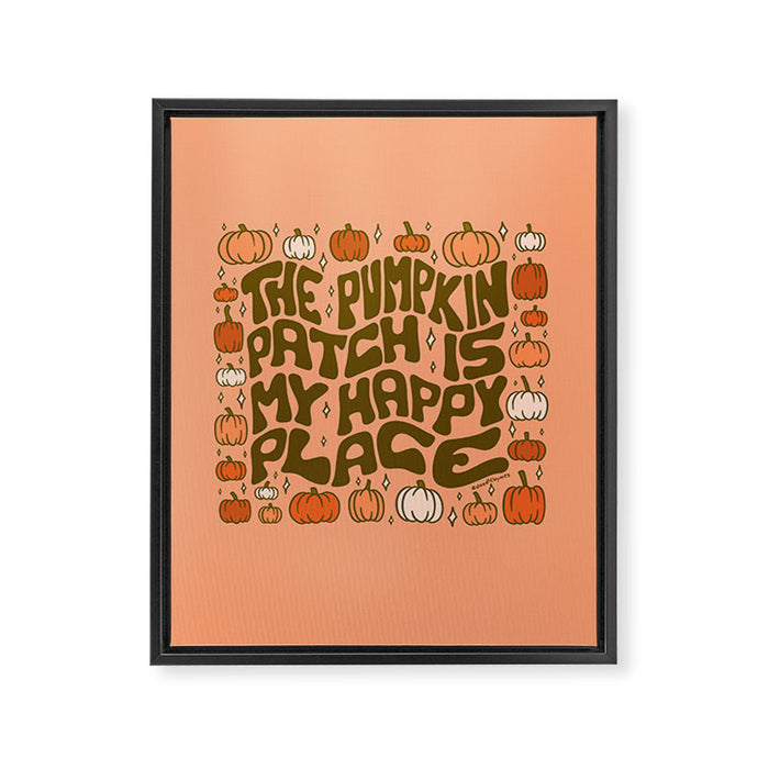 Pumpkin Patch Is My Happy Place Framed Canvas Print Gallery Image 1
