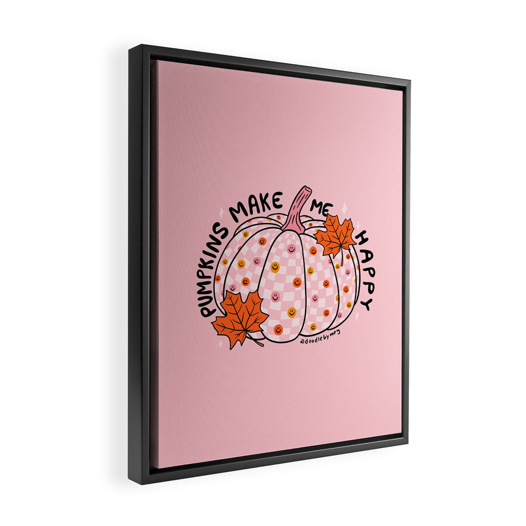 Pumpkins Make Me Happy Framed Canvas Print Gallery Image 2