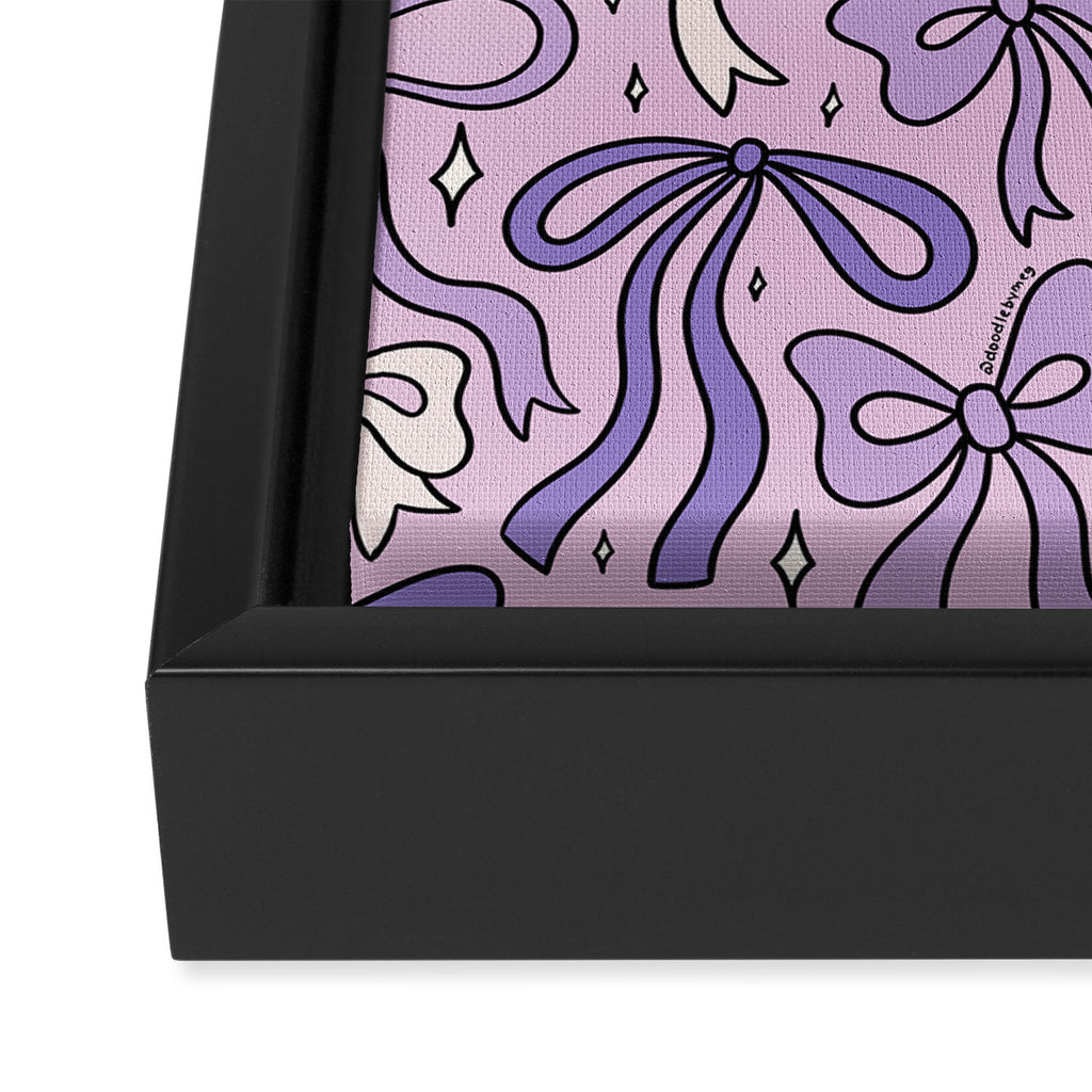 Purple Bow Print Framed Canvas Print Gallery Image 3
