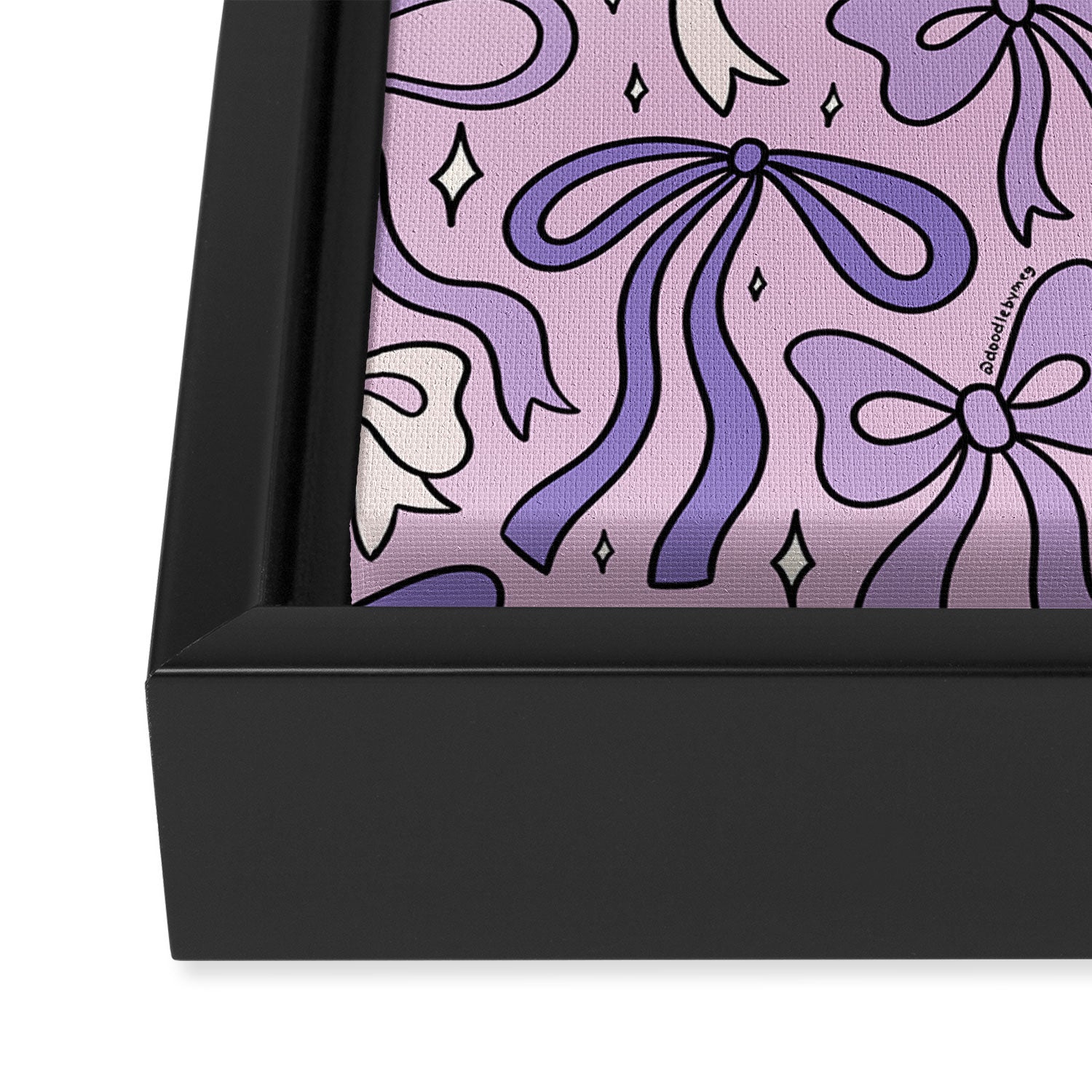 Purple Bow Print Framed Canvas Print Gallery Image 3