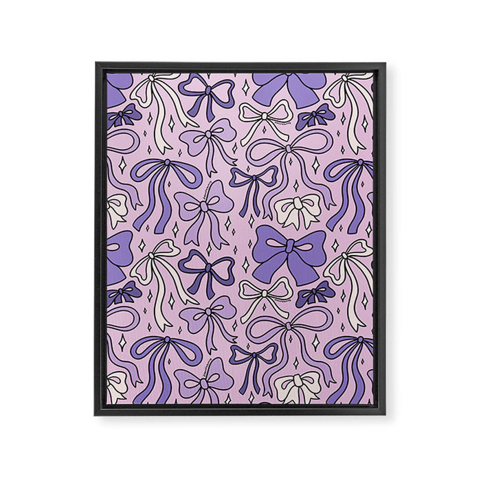 Purple Bow Print Framed Canvas Print Gallery Image 1