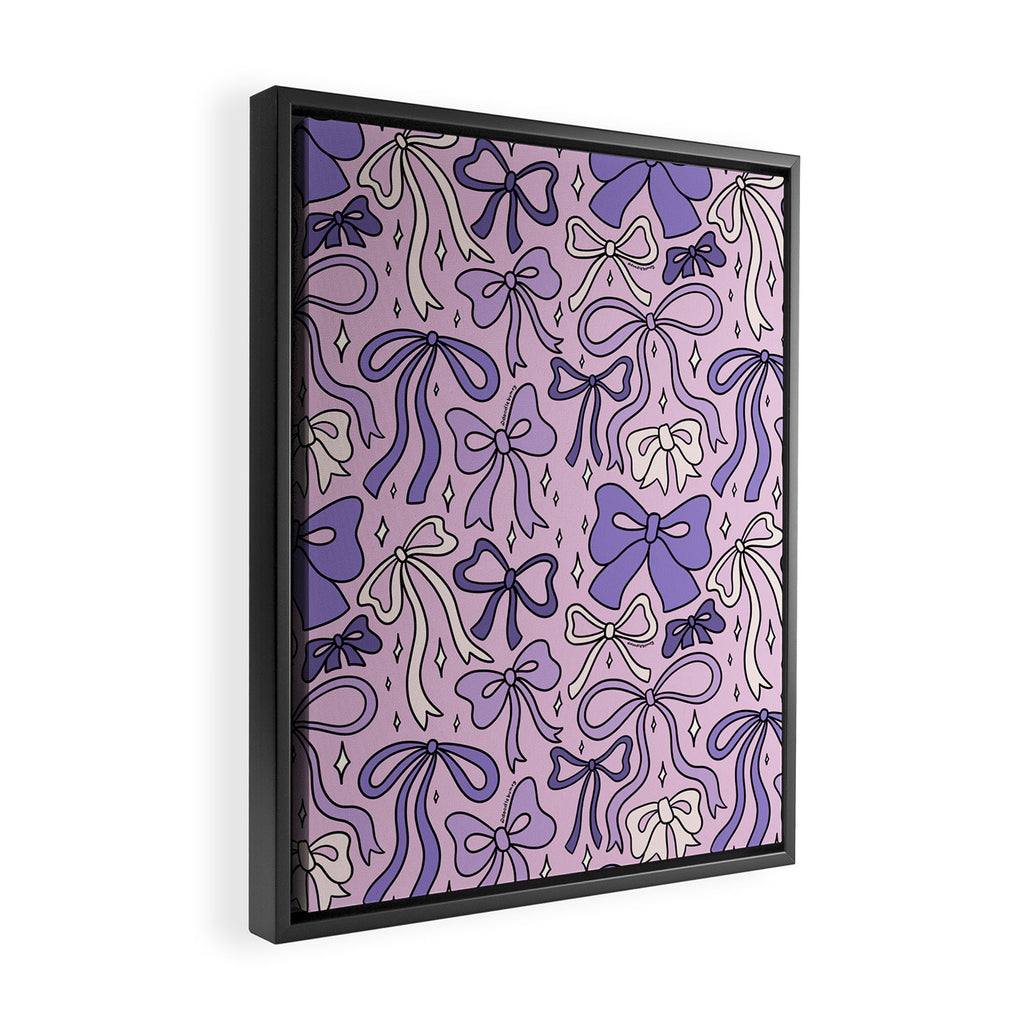 Purple Bow Print Framed Canvas Print Gallery Image 2