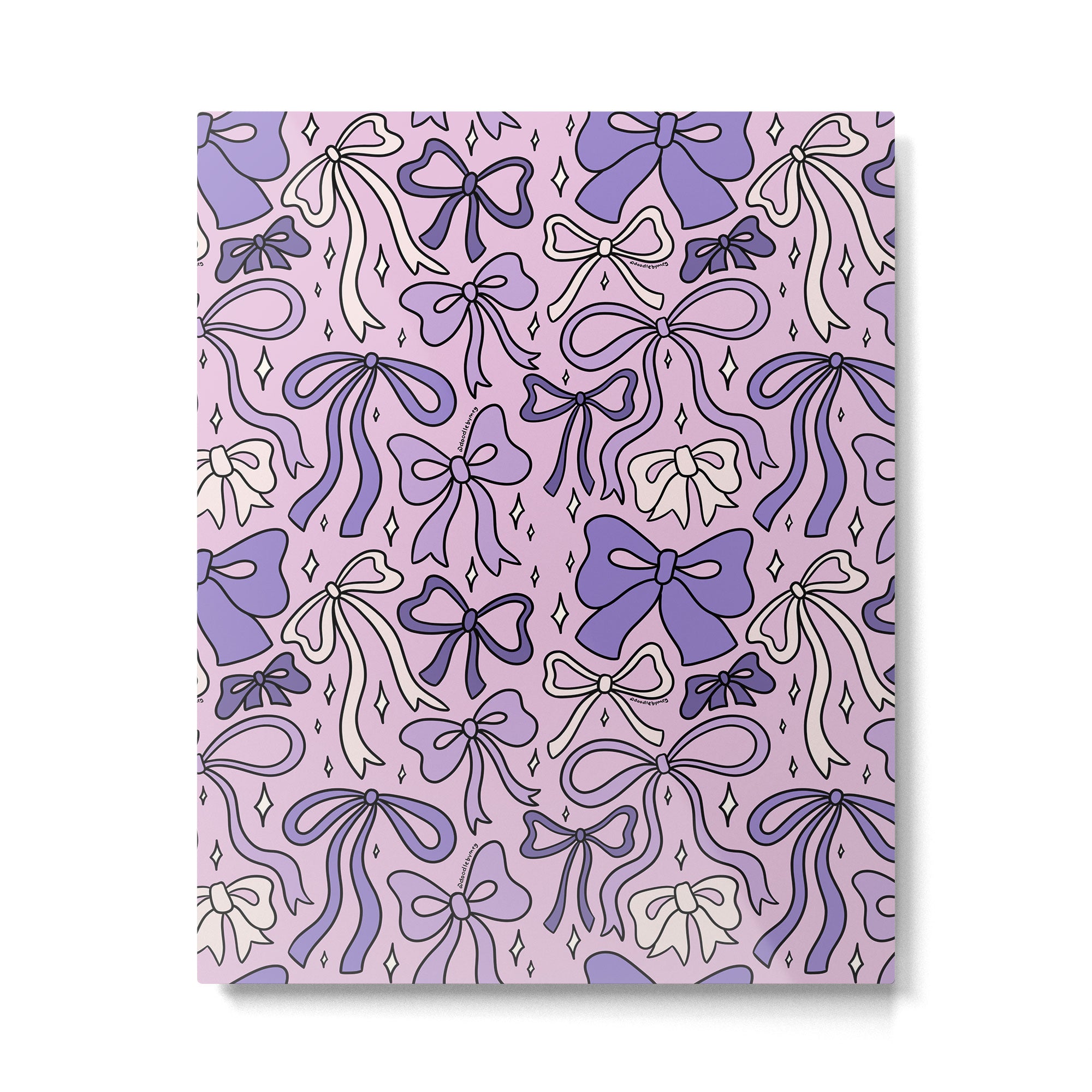 Purple Bow Print Metal Print Gallery Image 6
