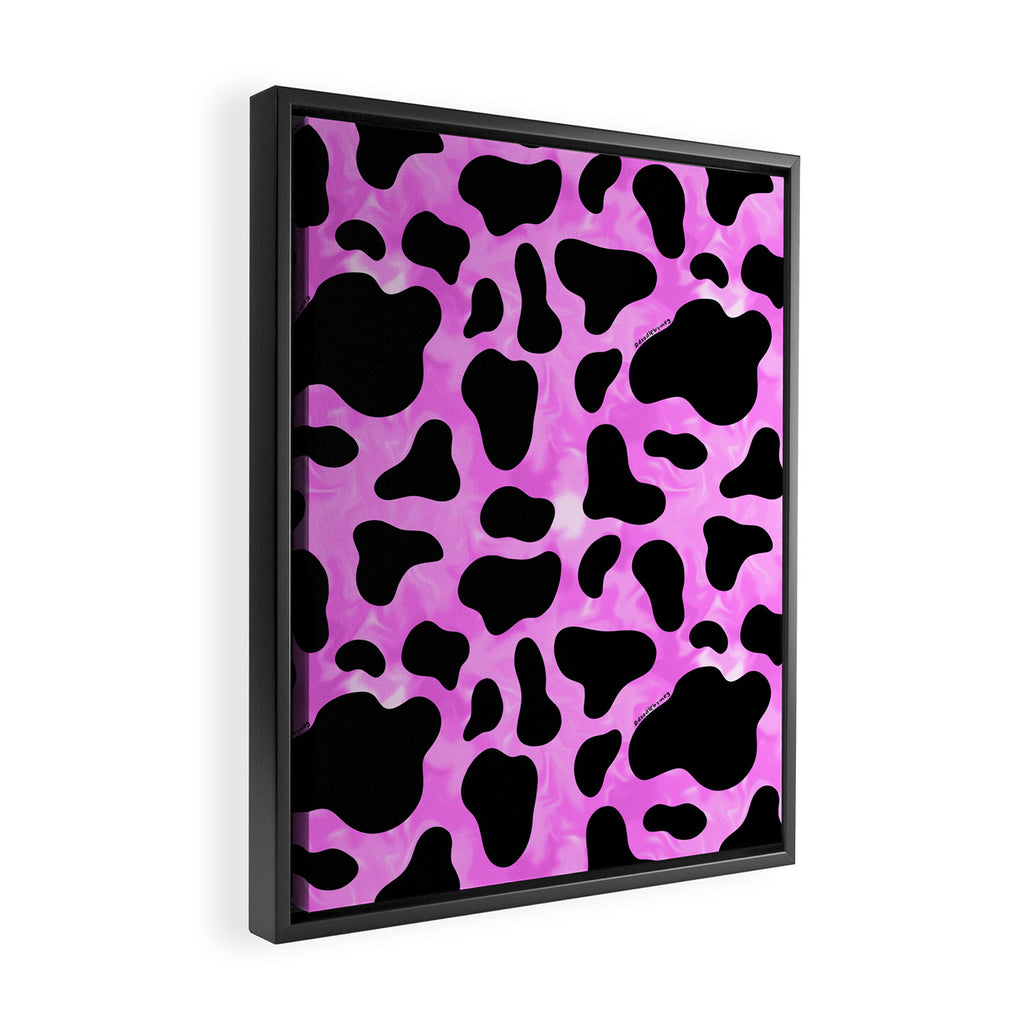 Purple Cow Print Framed Canvas Print Gallery Image 2