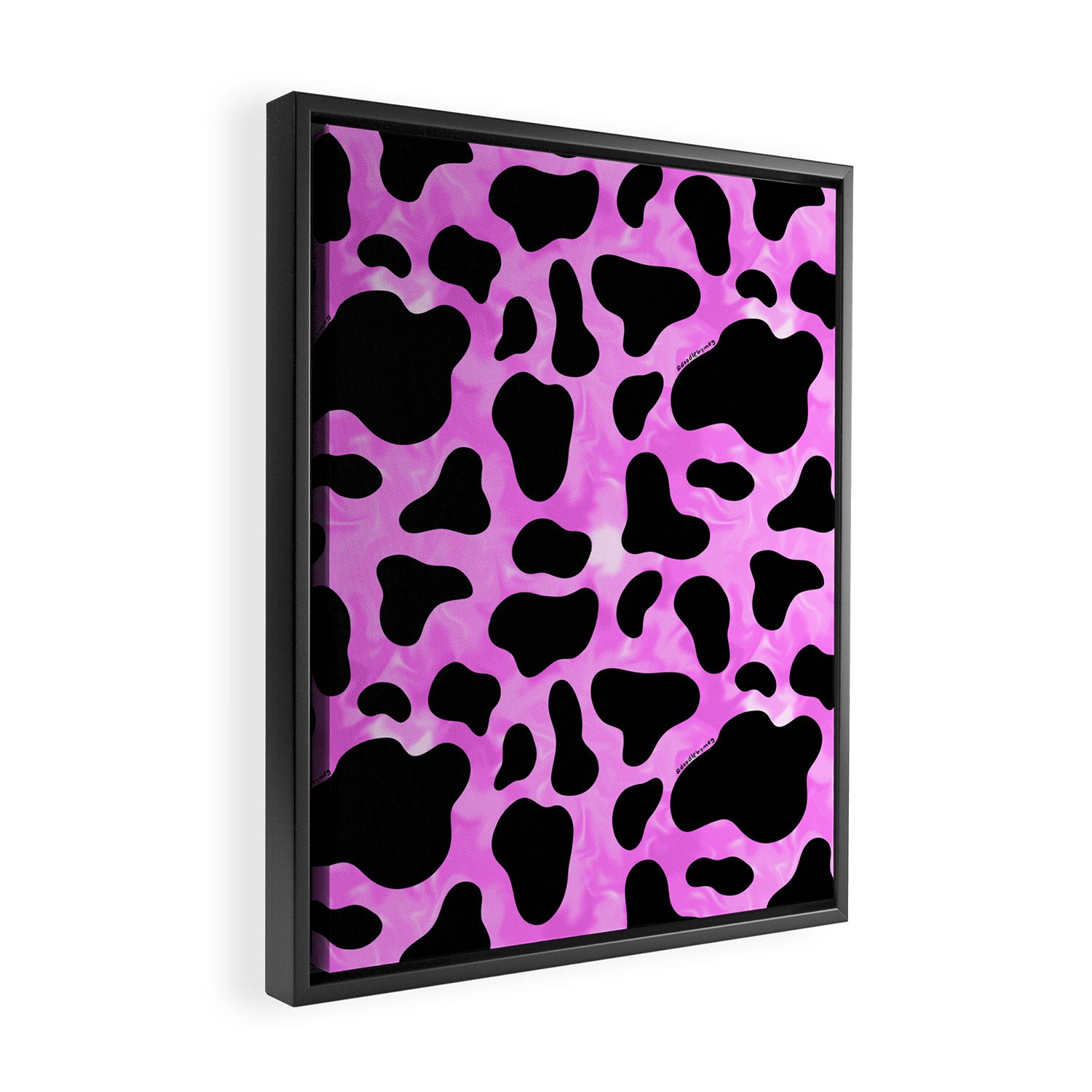 Purple Cow Print Framed Canvas Print Gallery Image 2