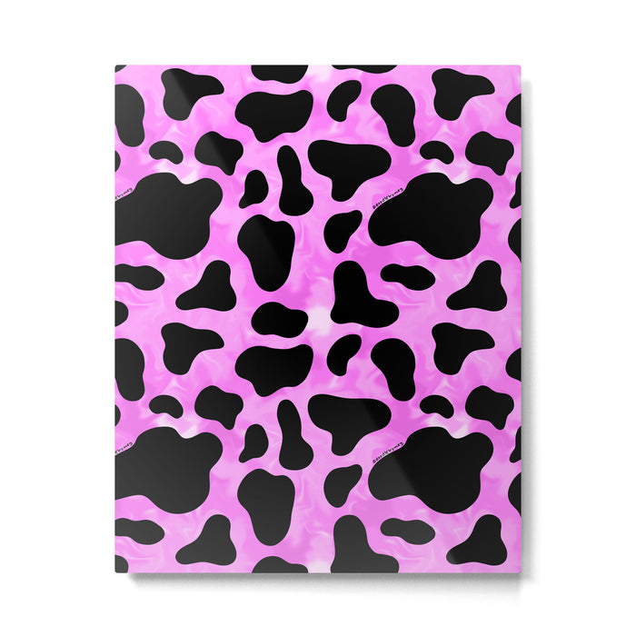 Purple Cow Print Metal Print Gallery Image 1