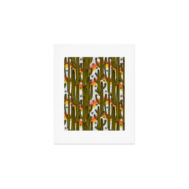 Rainbow and Cacti Print Art Print Gallery Image 1