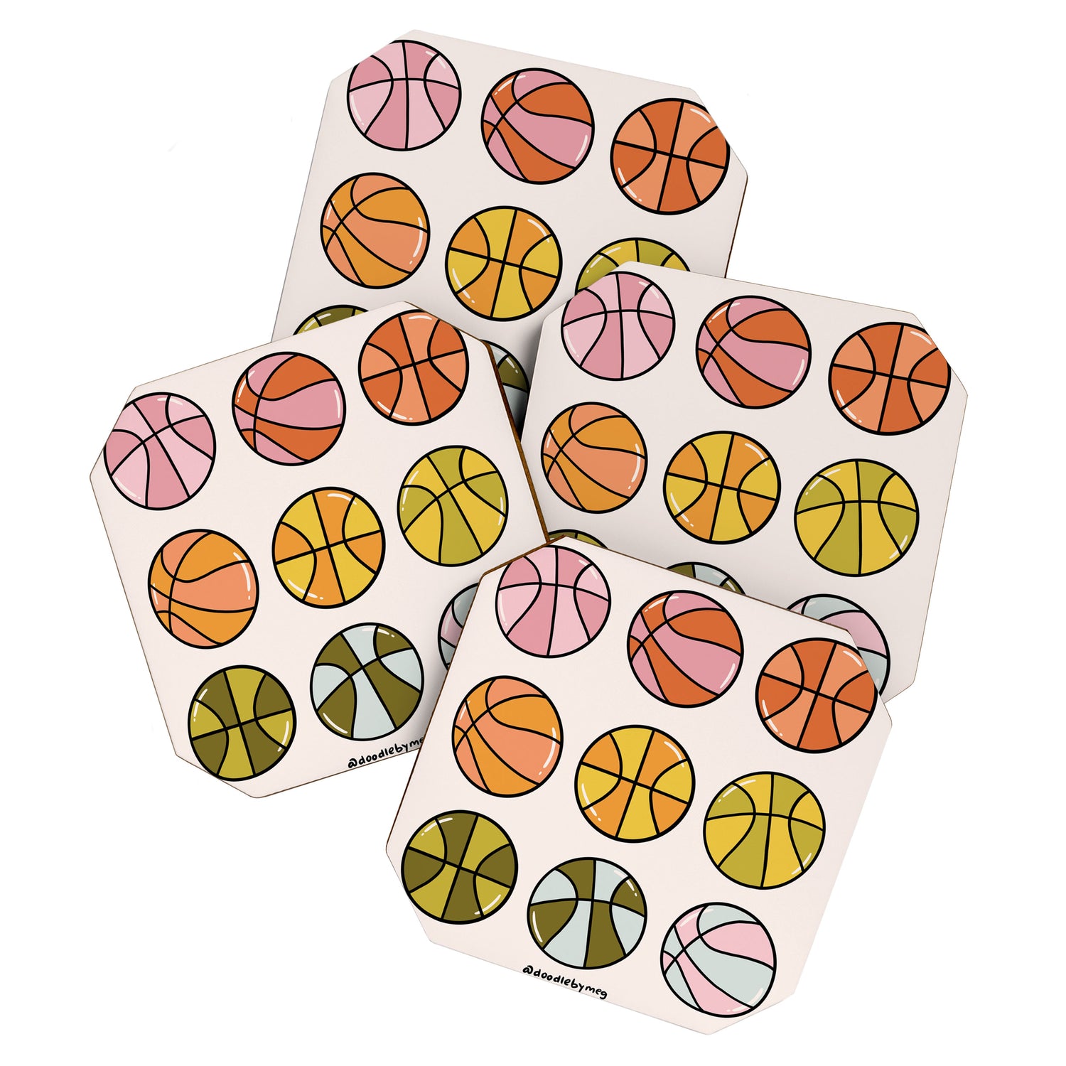 Rainbow Basketballs Coaster Gallery Image 1