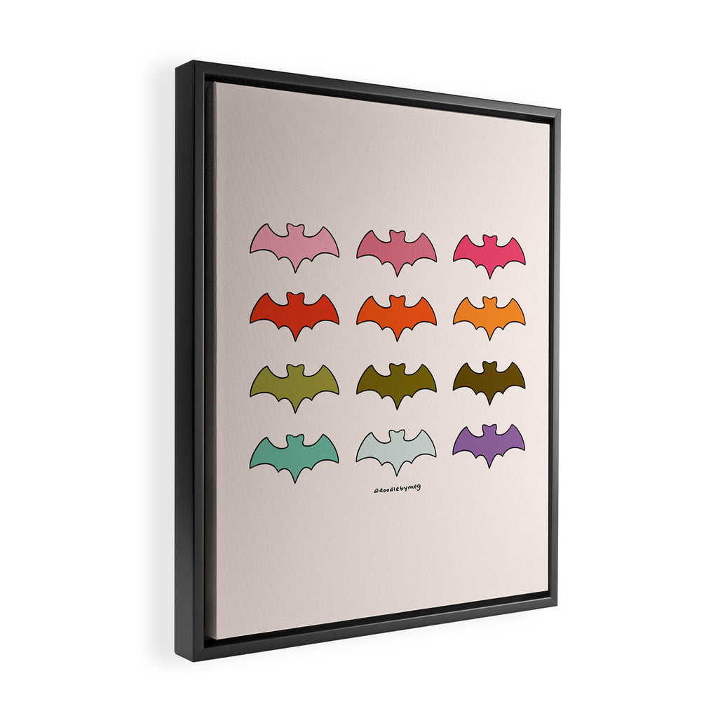 Rainbow Bats Framed Canvas Print Gallery Image 2