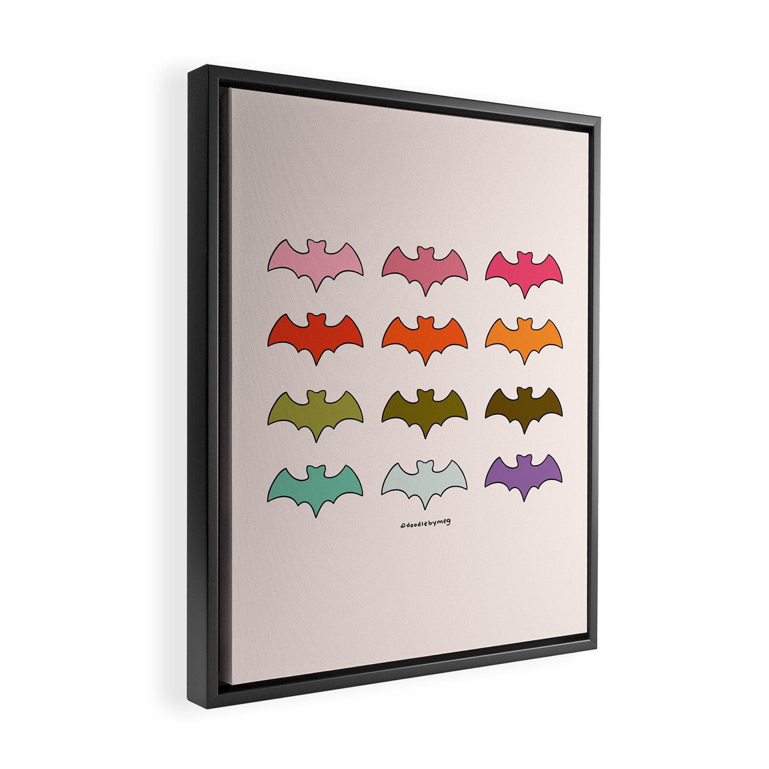 Rainbow Bats Framed Canvas Print Gallery Image 2