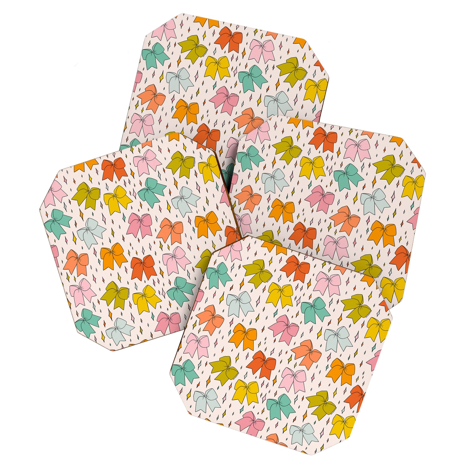 Rainbow Bow Print Coaster Gallery Image 1