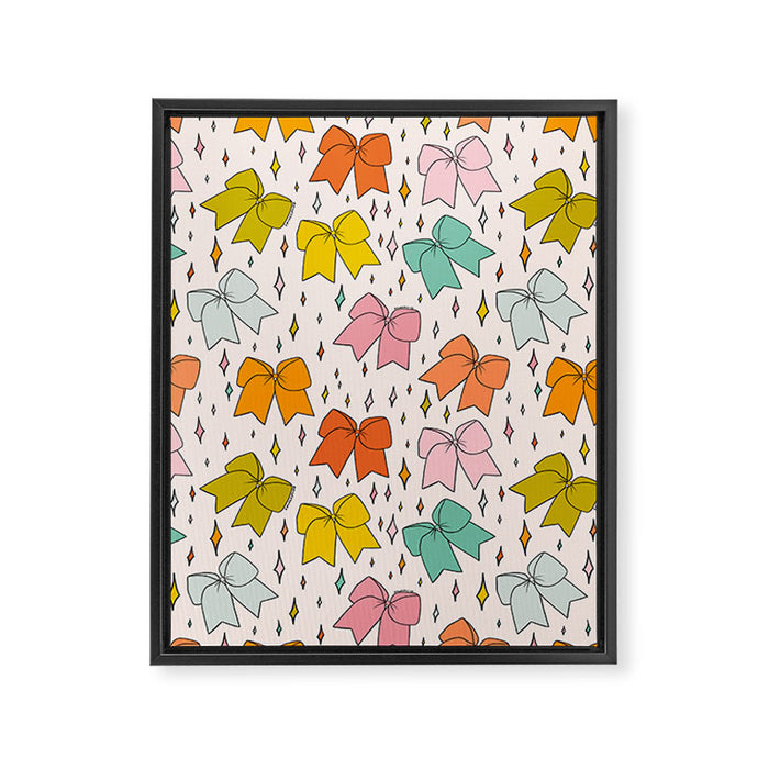 Rainbow Bow Print Framed Canvas Print Gallery Image 1