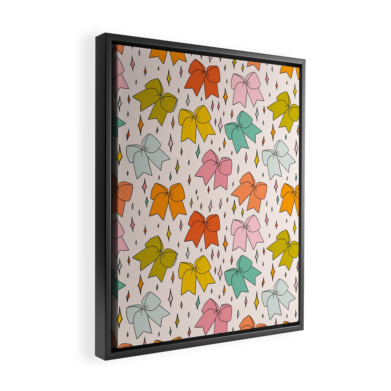 Rainbow Bow Print Framed Canvas Print Gallery Image 2