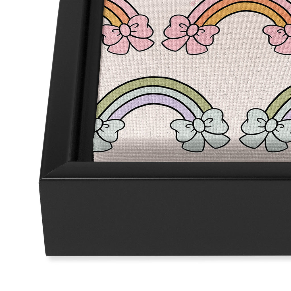 Rainbow Bow Print Framed Canvas Print Gallery Image 3
