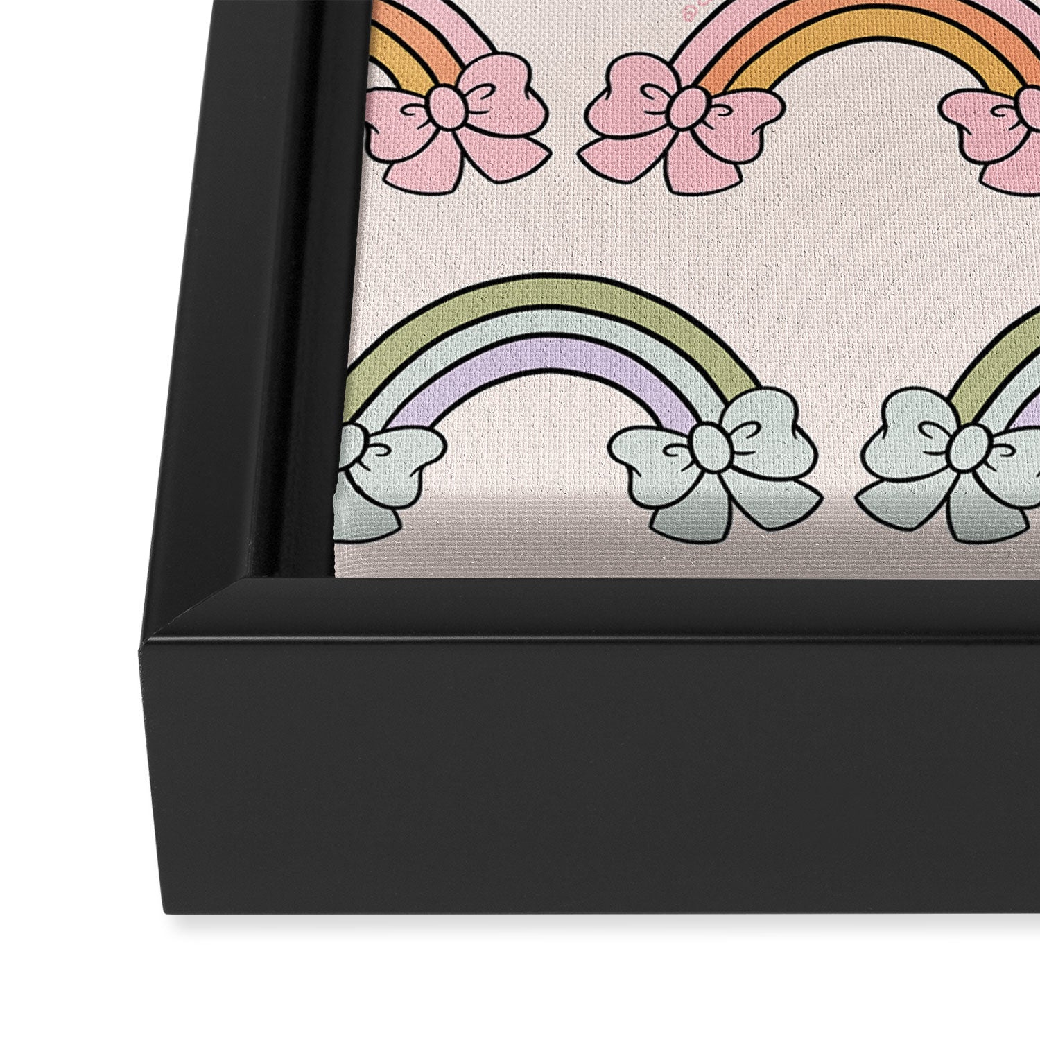Rainbow Bow Print Framed Canvas Print Gallery Image 3