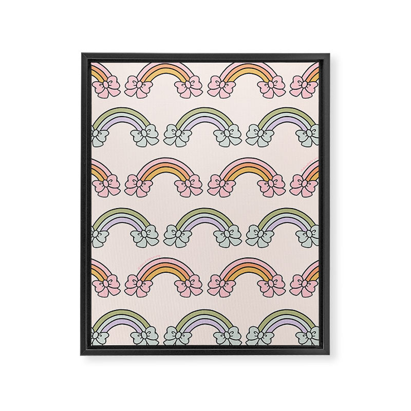 Rainbow Bow Print Framed Canvas Print Gallery Image 8