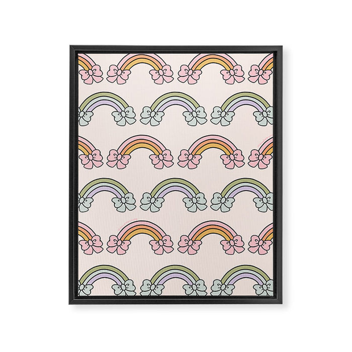 Rainbow Bow Print Framed Canvas Print Gallery Image 1
