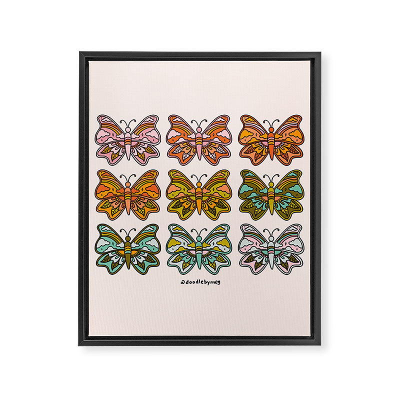 Rainbow Butterflies Framed Canvas Print Gallery Image 8