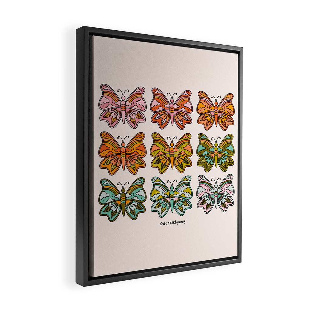 Rainbow Butterflies Framed Canvas Print Gallery Image 2