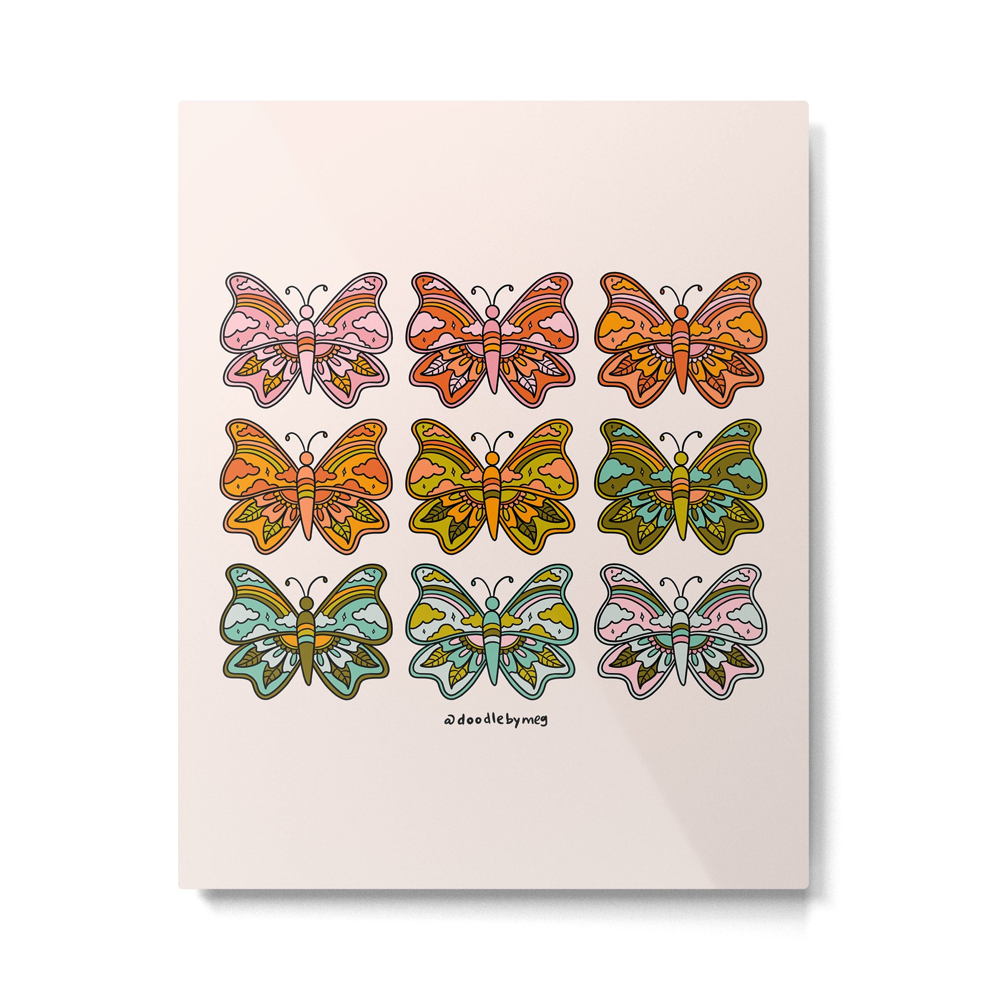 Rainbow Butterflies Metal Print Gallery Image 6