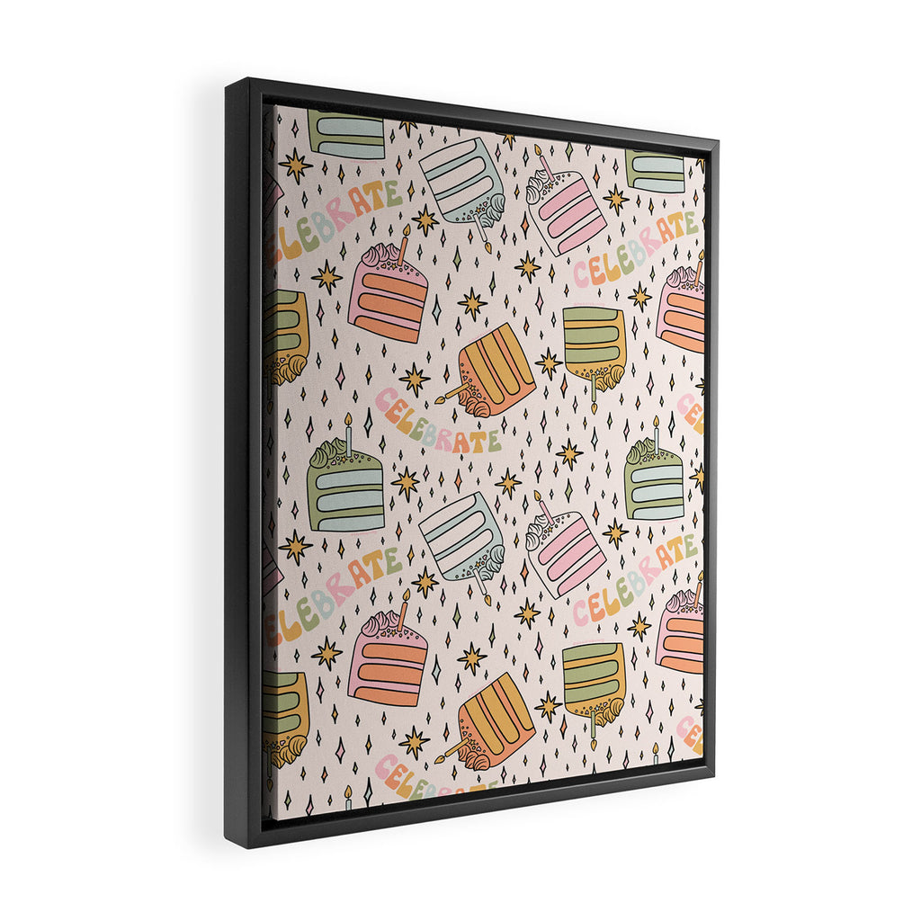 Rainbow Cake Print Framed Canvas Print Gallery Image 2