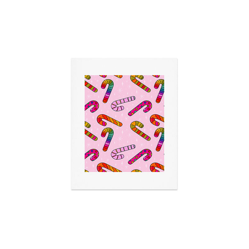 Rainbow Candy Canes Art Print Gallery Image 1
