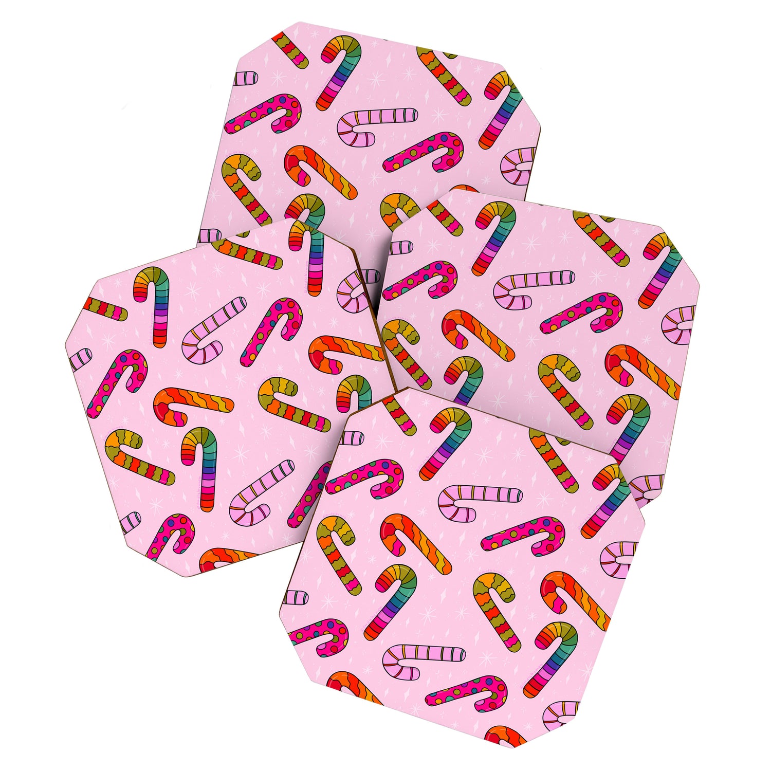 Rainbow Candy Canes Coaster Gallery Image 1