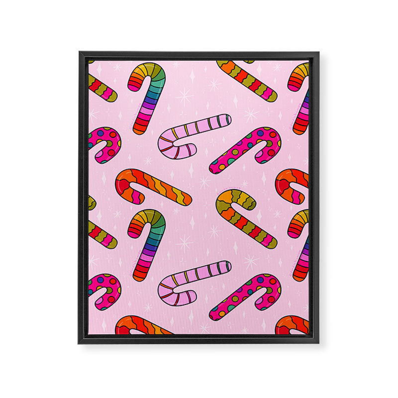 Rainbow Candy Canes Framed Canvas Print Gallery Image 8