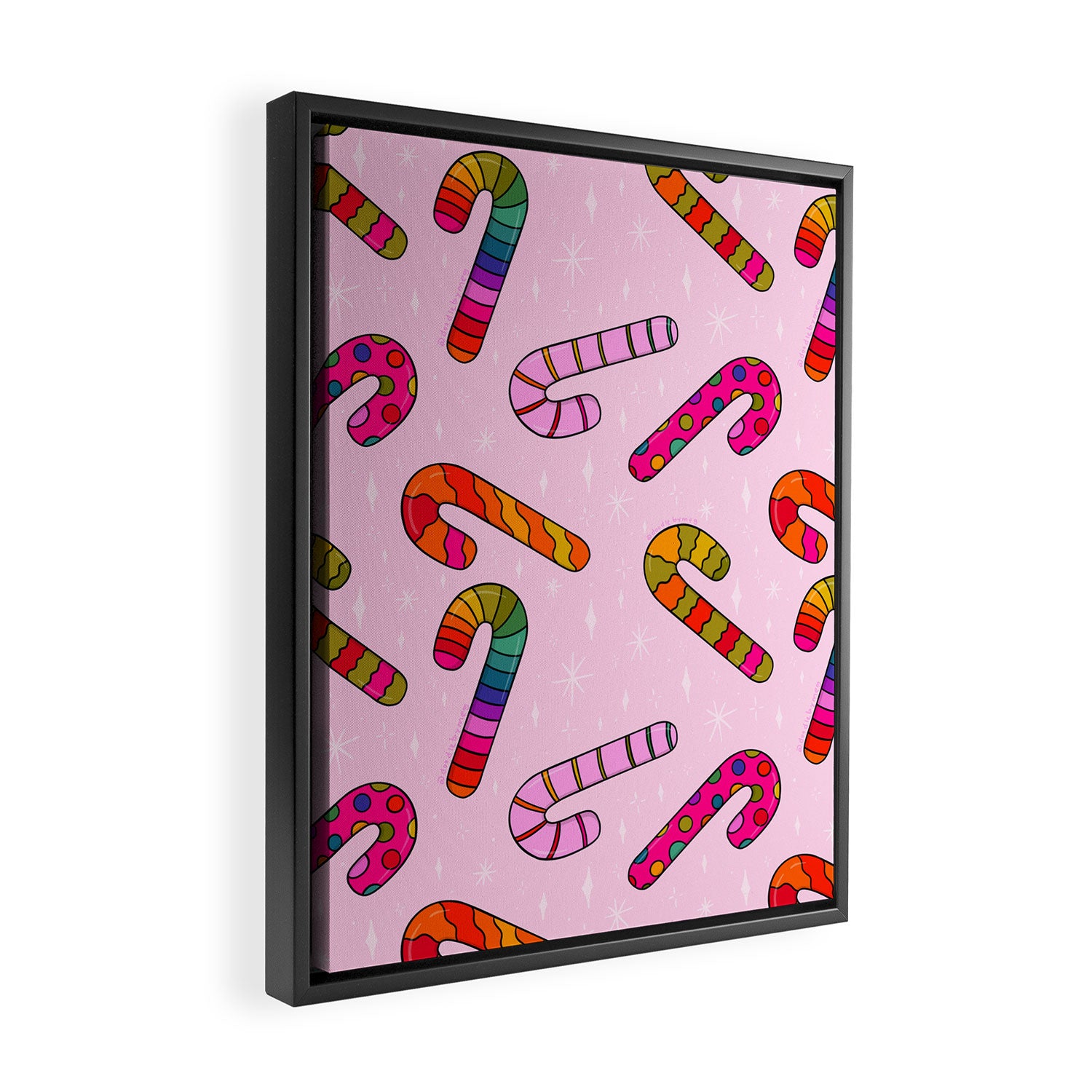 Rainbow Candy Canes Framed Canvas Print Gallery Image 2