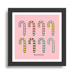Rainbow Candy Canes Framed Art Print Gallery Image 1