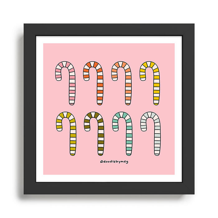 Rainbow Candy Canes Framed Art Print Gallery Image 1