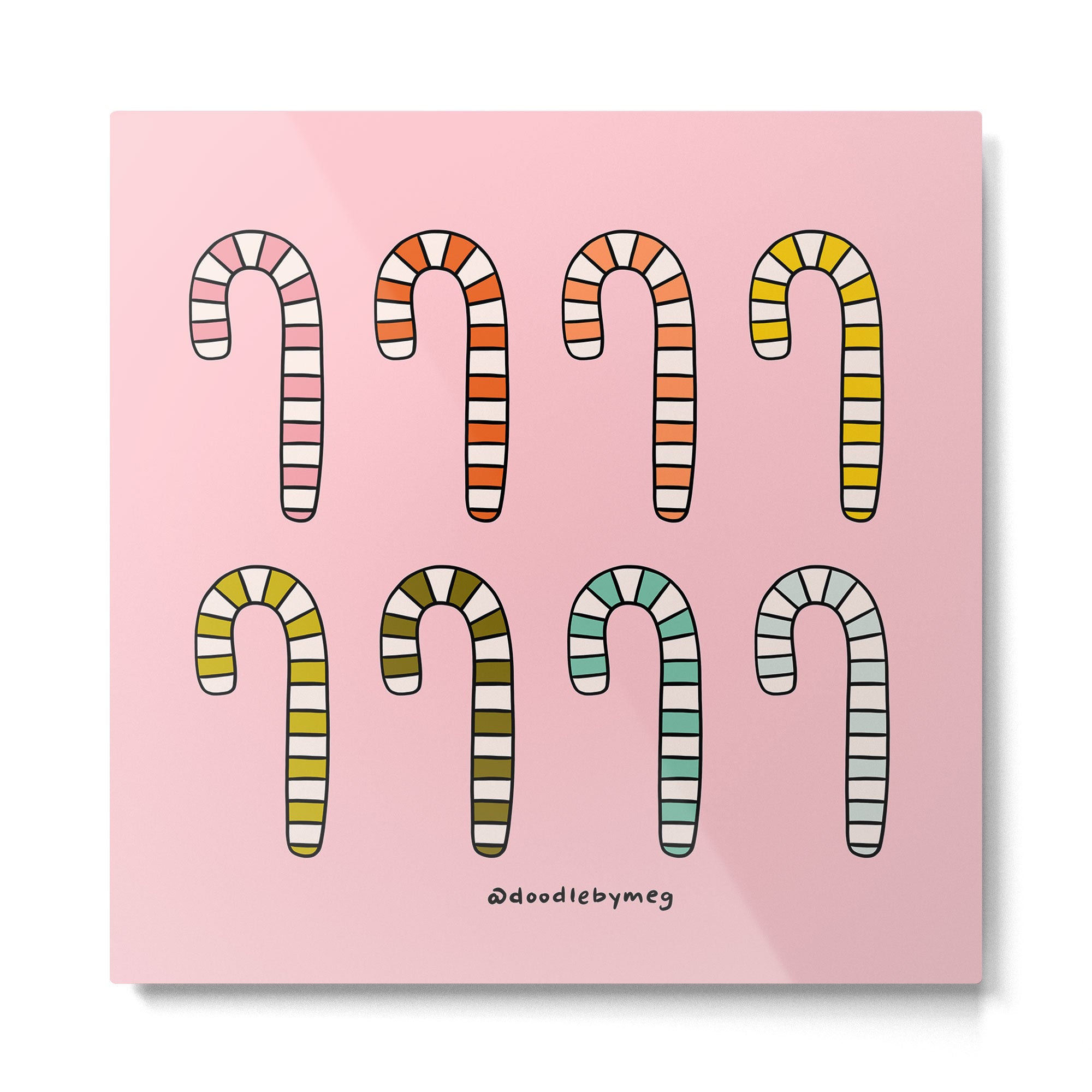 Rainbow Candy Canes Metal Print Gallery Image 2