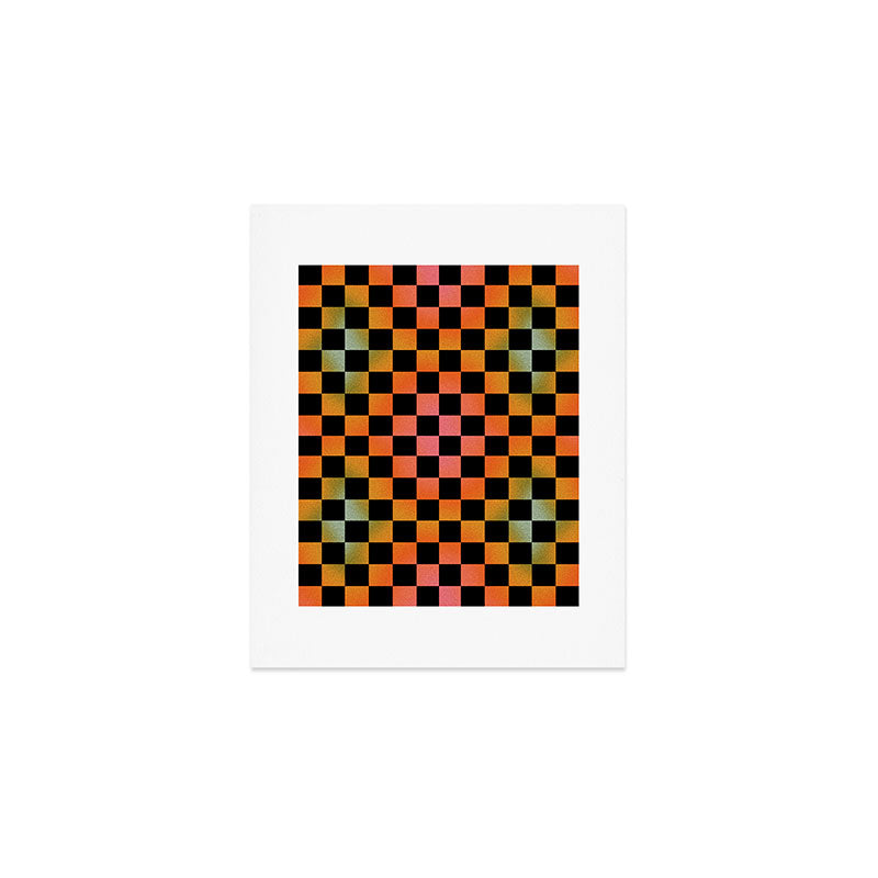Rainbow Checkered Print Art Print Gallery Image 1