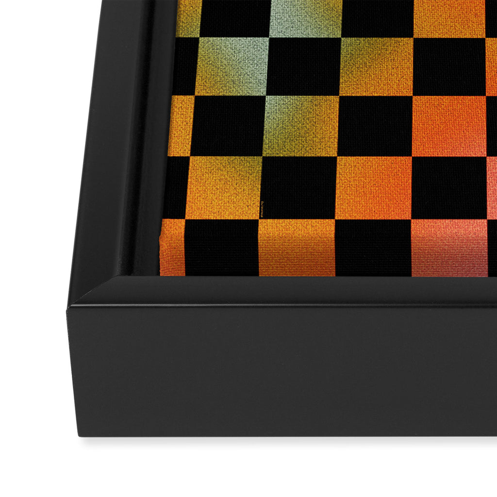 Rainbow Checkered Print Framed Canvas Print Gallery Image 3