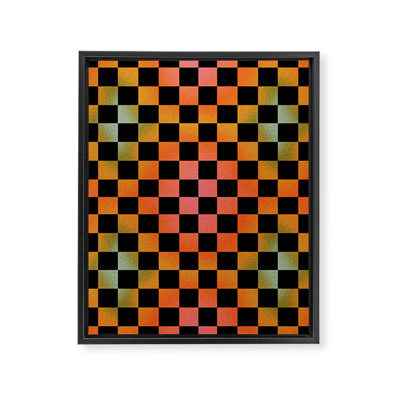 Rainbow Checkered Print Framed Canvas Print Gallery Image 8