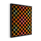 Rainbow Checkered Print Framed Canvas Print Gallery Image 2