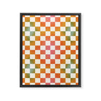 Rainbow Checkered Print in Cream Framed Canvas Print Gallery Image 8
