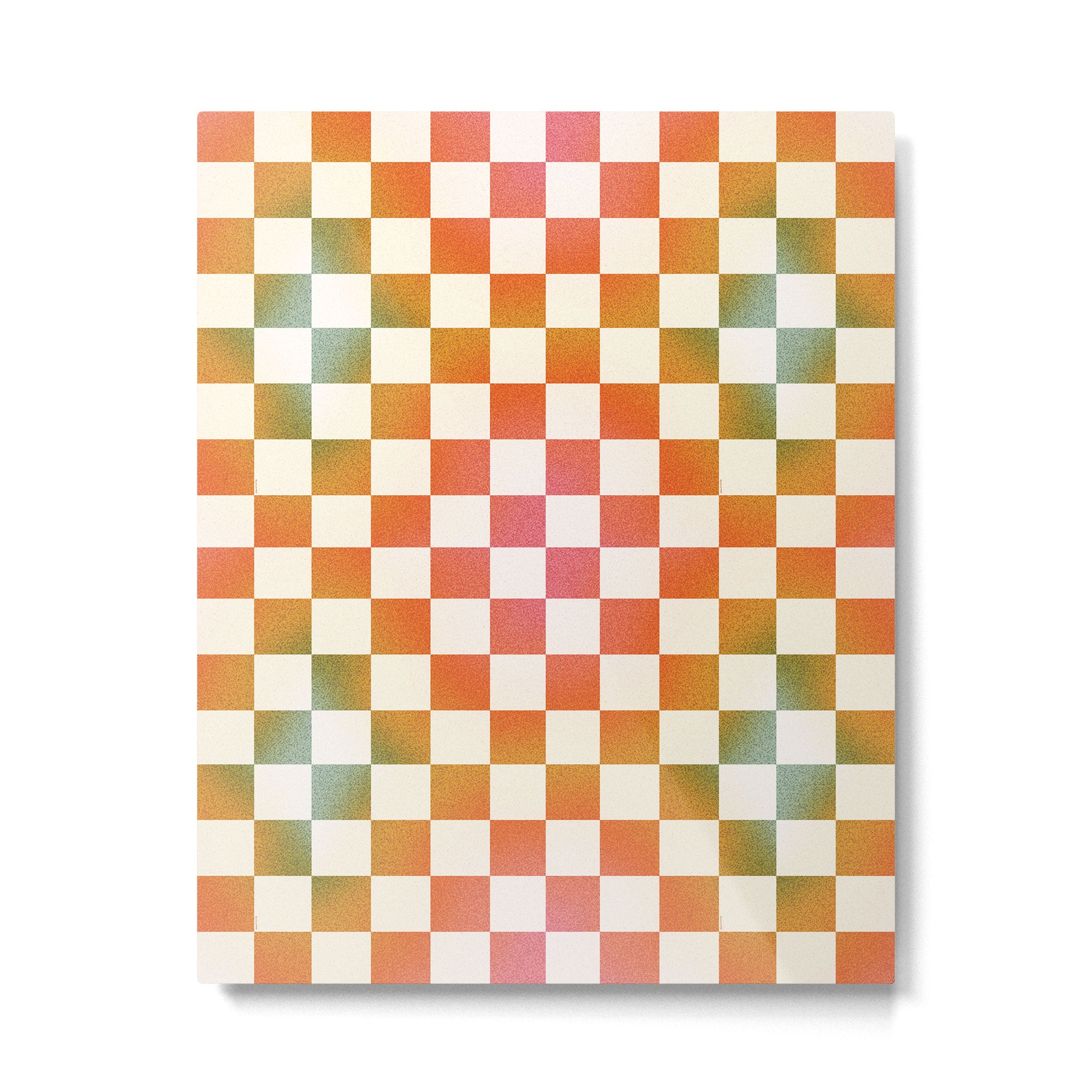Rainbow Checkered Print in Cream Metal Print Gallery Image 6