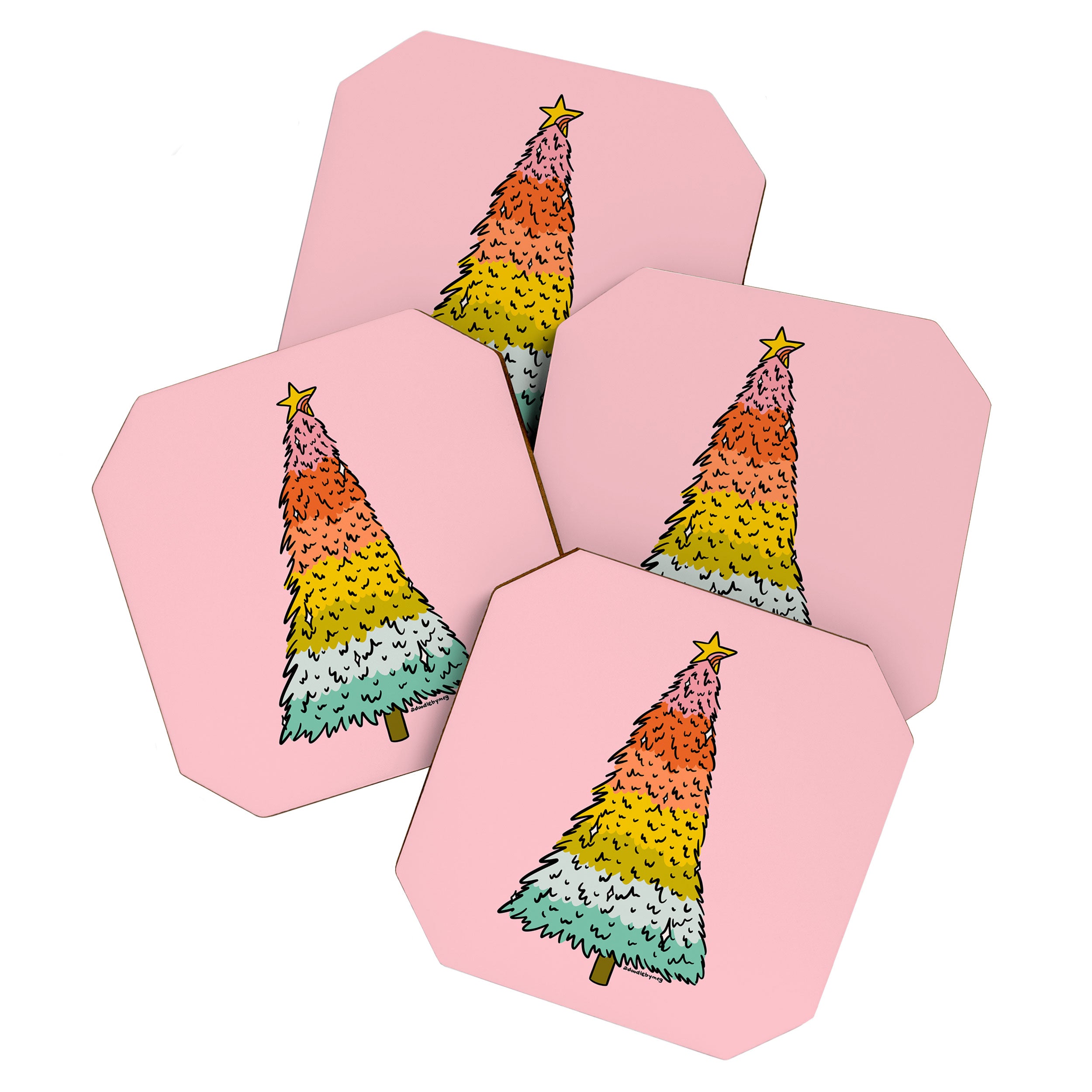 Rainbow Christmas Tree Coaster Gallery Image 1