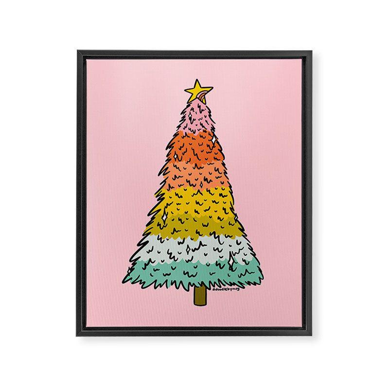 Rainbow Christmas Tree Framed Canvas Print Gallery Image 8
