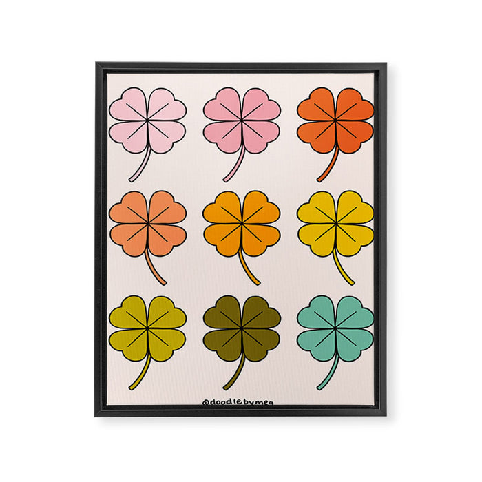 Rainbow Clovers Framed Canvas Print Gallery Image 1