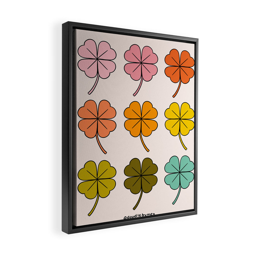 Rainbow Clovers Framed Canvas Print Gallery Image 2