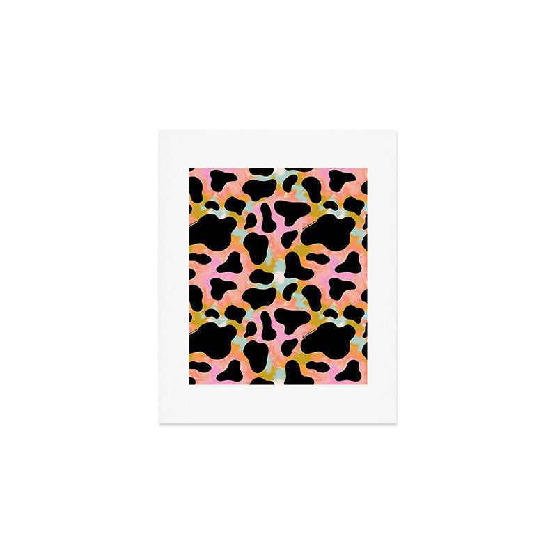 Rainbow Cow Print Art Print Gallery Image 1