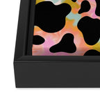Rainbow Cow Print Framed Canvas Print Gallery Image 3