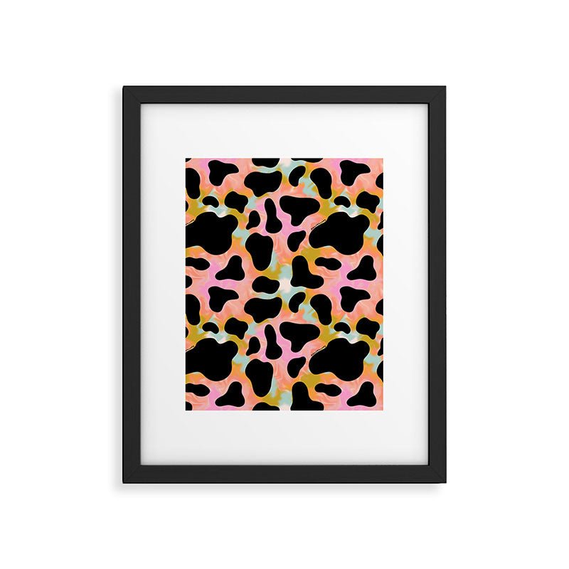 Rainbow Cow Print Framed Art Print Gallery Image 6